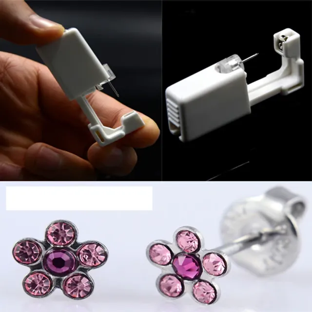 Disposable machine for shooting earrings