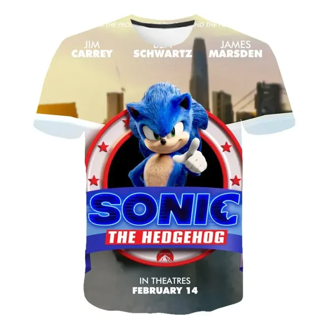 Kinder-T-Shirt bedruckt mit verschiedenen Sonic the Hedgehog-Motiven