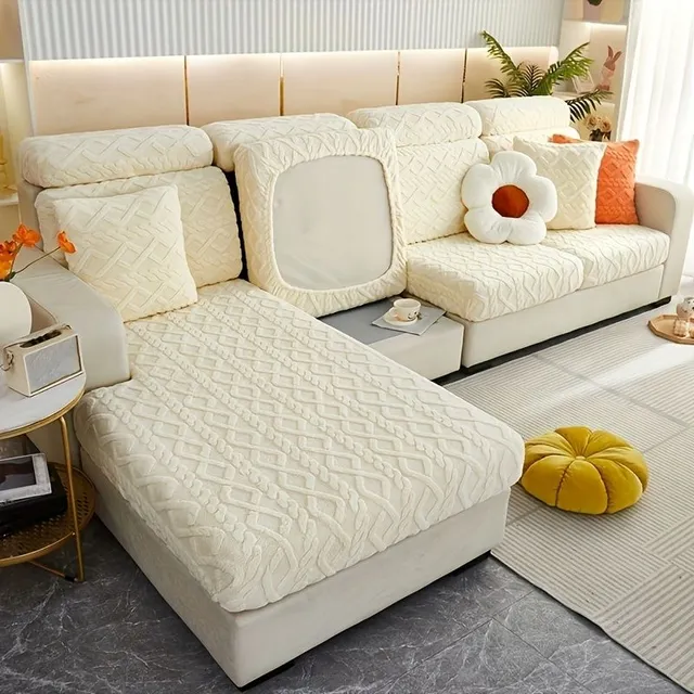 1ks Stretch Couch na pohovke s Proslip Base - Chráni Pillow Pohovky pred domom Domáce zvieratá, Deti a mačky - Zamat Couch na sedacích súpravách (prípad na vankúš)
