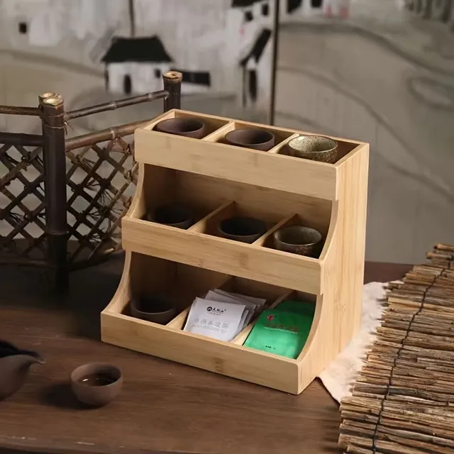 Elegant wooden tea bag box - perfect order in the kitchen