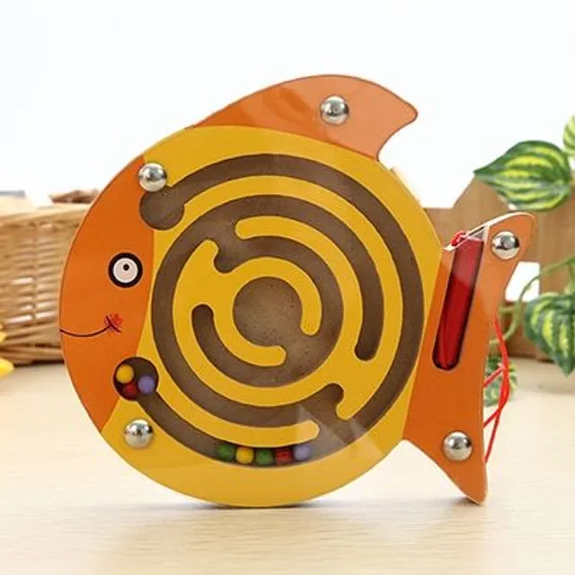 Jucărie educativă din lemn cu magneți în formă de animăluț
