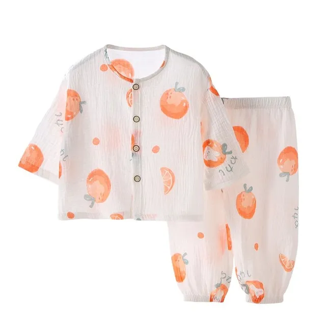 Children's classic cute pajamas with button top - more variants