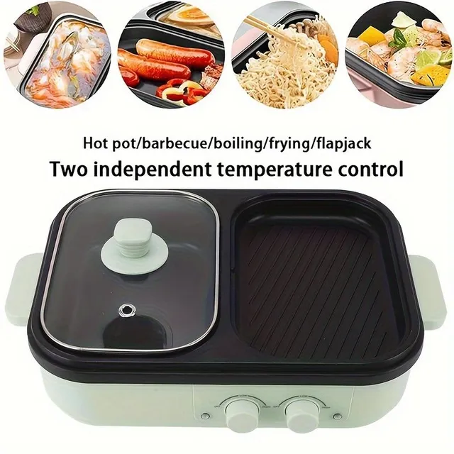 Multifunctional electric grill and fondue, ideal for BBQ, fondue and soup