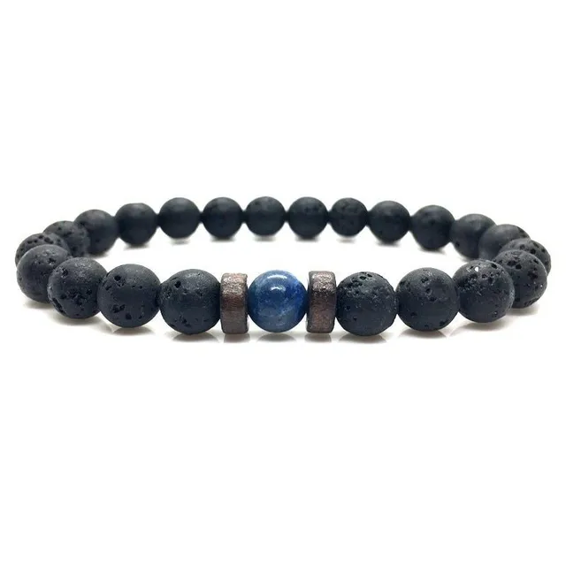 Men's fashion bracelet made of lava stones Allen 4