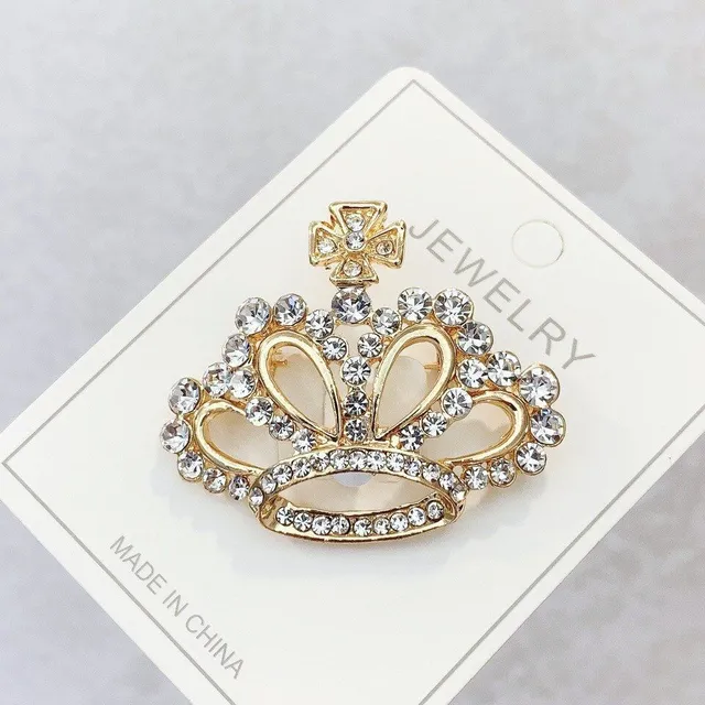 Krásné luxusní brože ve tvaru koruny