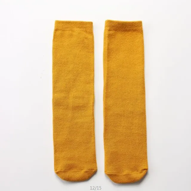 Children's solid colour socks oranzova