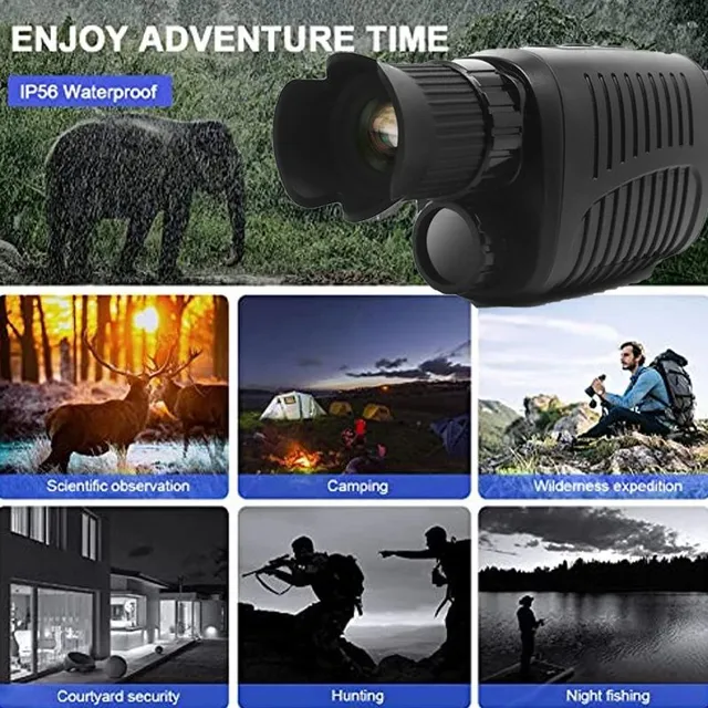 Night vision R7: Monocular with infrared light, 5x digital zoom, photo, 300m range - for hunting and observation