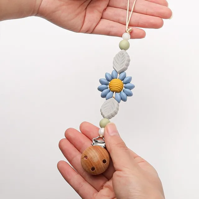 Cute pacifier clip with flower