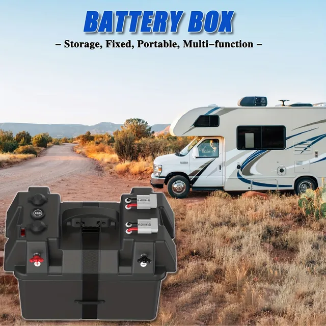 Inteligentní Bateriový Box Přenosný S Duálním Portem USB/barevný LED Voltmetr/zástrčka Anderson/zásuvka/jistič Pro RV Van SUV ATV Camper Truck Car
