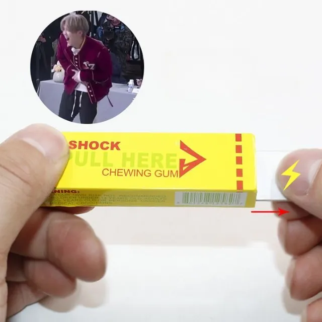 Chewing gum with electric shock