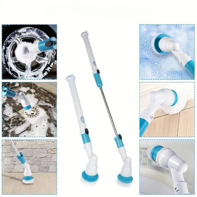 Electric Rotary Shower Brush with Long Handle - Bathtub and Tile Cleaner