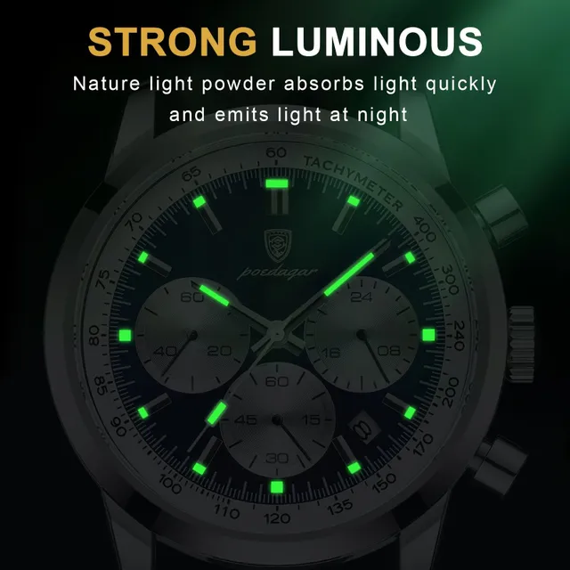 Zegarek chronografowy męski business/free time kwarcu z luminancją