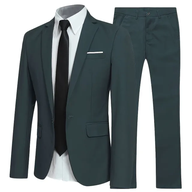 Formal men's suit 1 button jacket + pants for business dinner, wedding, party