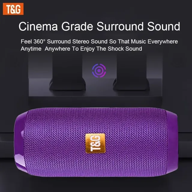 Portable wireless speaker with charging cable and AUX cable