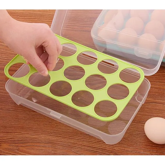 Colourful plastic egg storage box