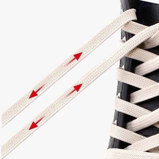 Elastic shoe laces without lacing