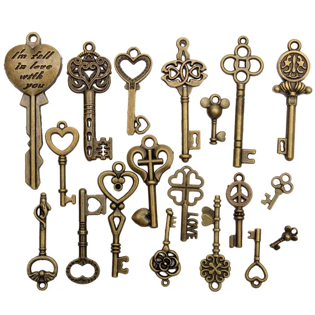 Set of antique bronze keys