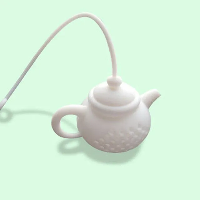 Silicone bag for loose tea in the shape of a teapot