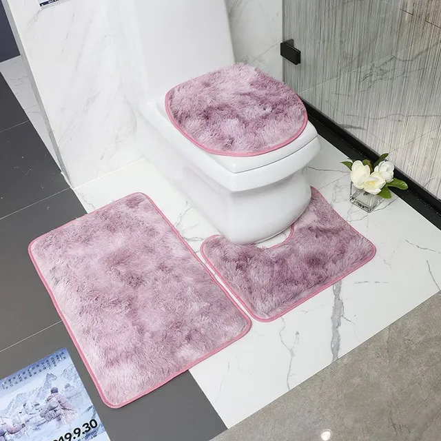 Hairy toilet mat set 3 pcs