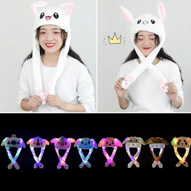 Luminous plush hat with rabbit ears