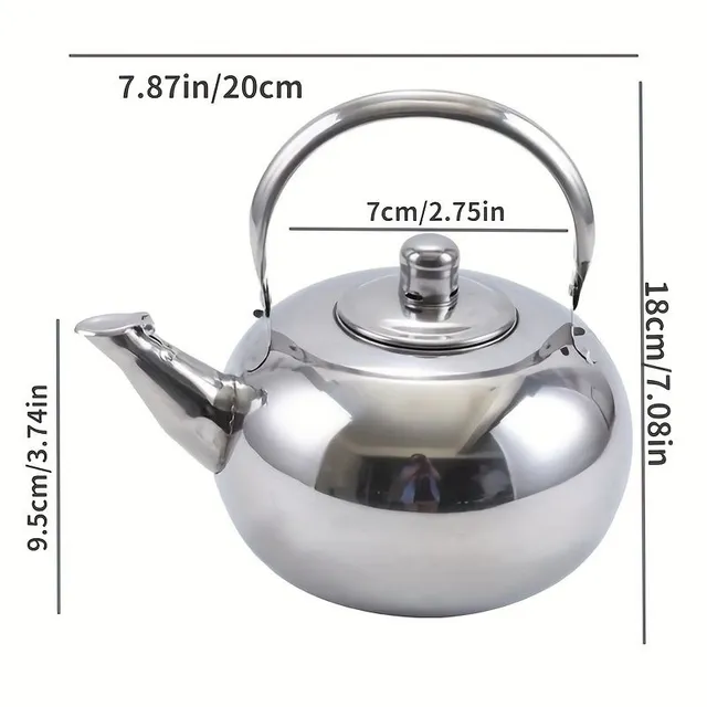 Stainless steel tea kettle with infusion machine - modern reflective coffee kettle