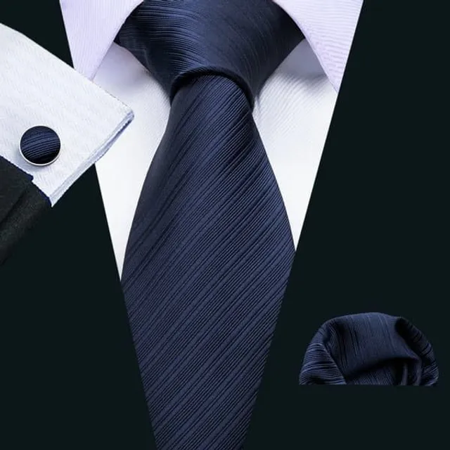 Men's beautiful business set with fine pattern | Tie, Handkerchief, Cufflinks