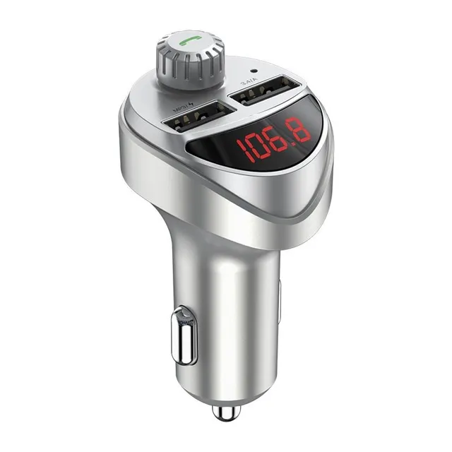 Dual USB car charger with bluetooth