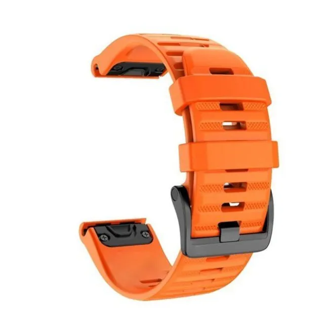 Replacement silicone band strap for Garmin QuickFit Phoenix, Tactic Bravo, Forerunner, Descent, Quantix and D2 Bravo orange 26mm-fenix-6x-pro