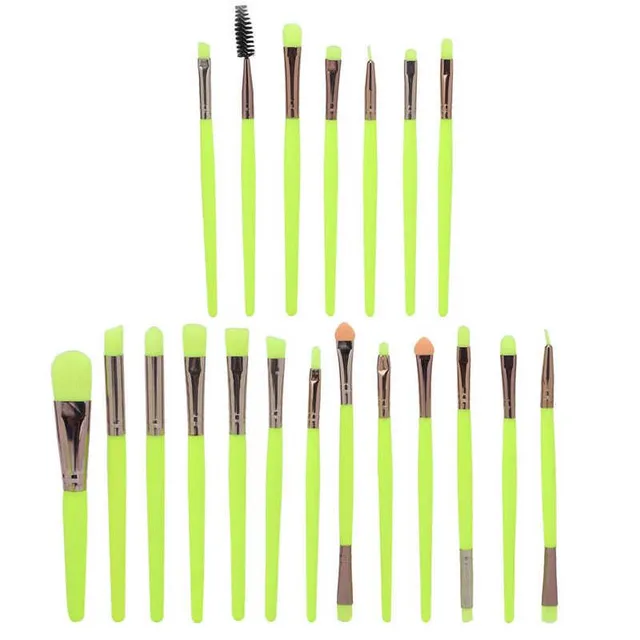Set luxos profesional de pensule pentru machiaj în 20 de piese, verde strălucitor, Clementine