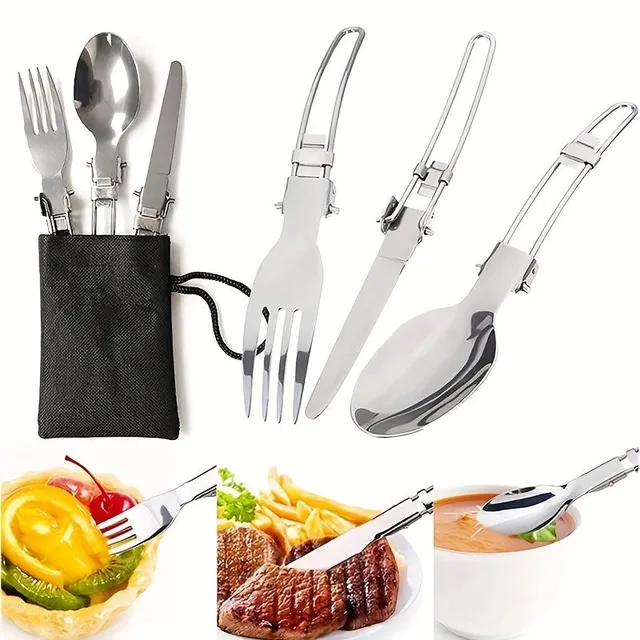 Outdoor camping utensils set, portable folding pot with dishes