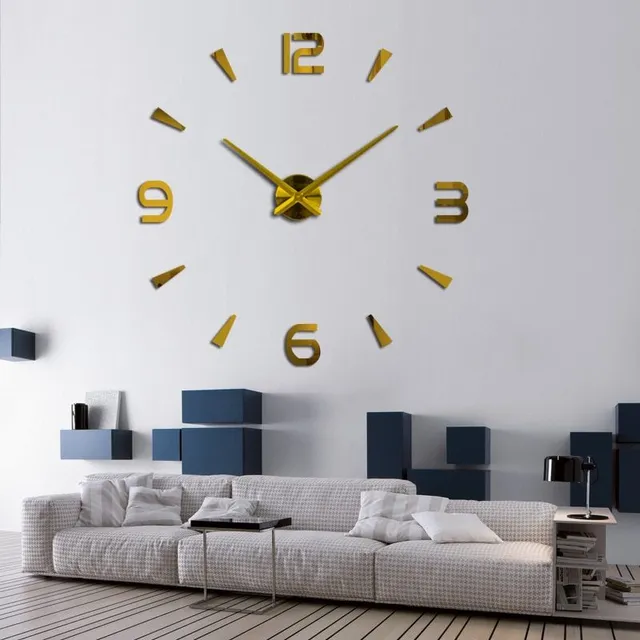 Stylowy zegar ścienny 3D gold-3 40-60cm