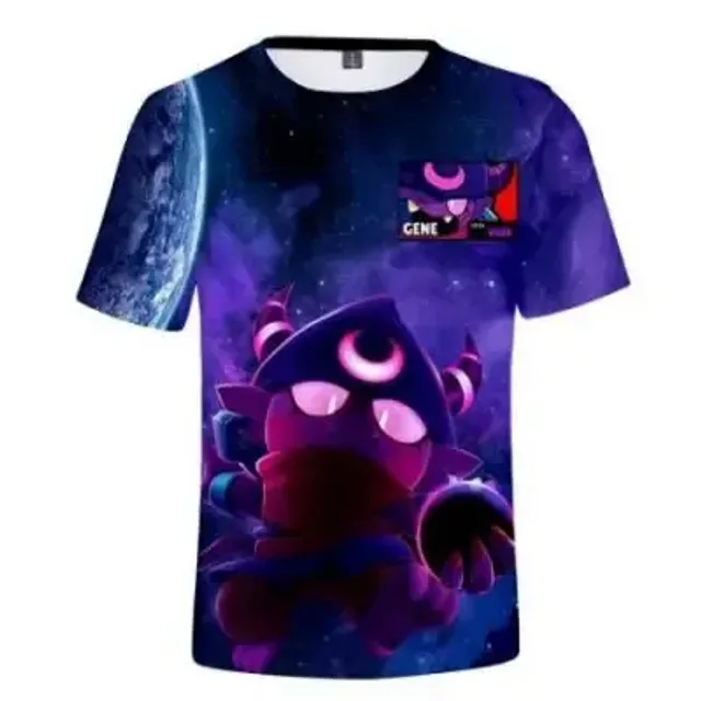 Kids short sleeve shirt with prints of popular Brawl Stars characters