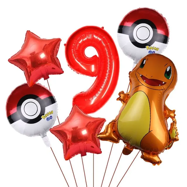 Dětské narozeninové nafukovací balónky s číslem s motivem Pokémon