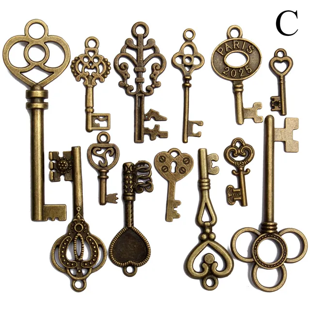 Set of antique bronze keys