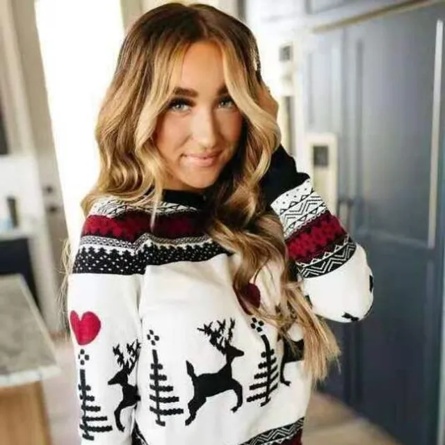 Stílusos női karácsonyi pulóver Boldog