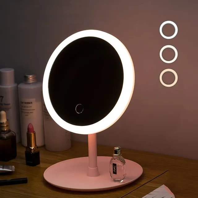 Cosmetic mirror with LED lighting