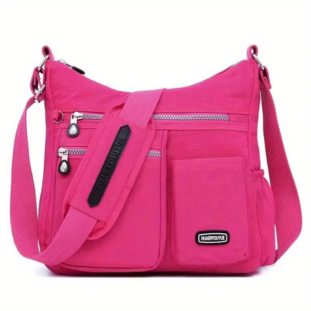 Women's bag Messenger made of durable nylon with multizip cross strap on the shoulder, ideal for work