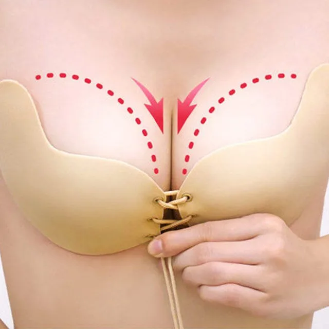 Self-standing push up bra with download