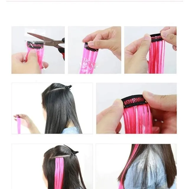 Pramínek syntetických vlasů na clipu - různé barvy
