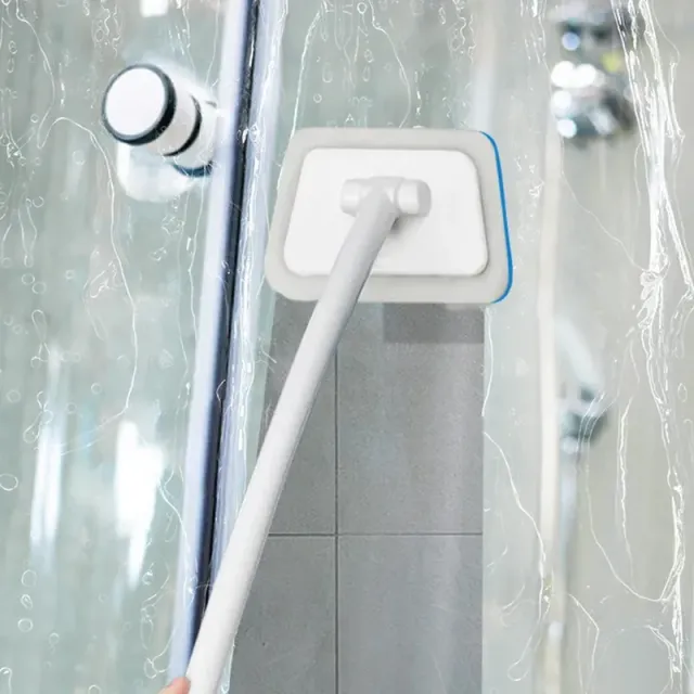 Multifunkční koupelnový kartáč s dlouhou rukojetí pro podlahy, stěny a vany