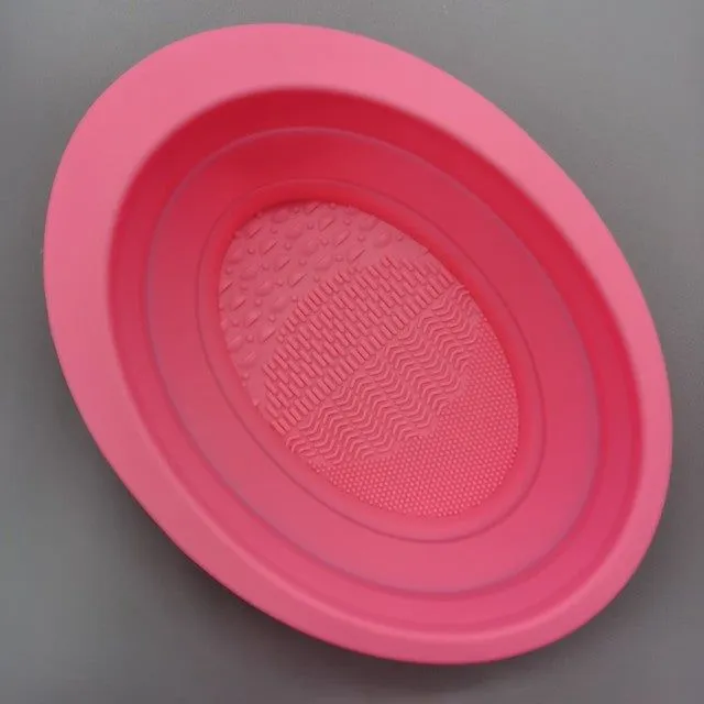 Silikonový čistič štětců na make-up ve tvaru mísy