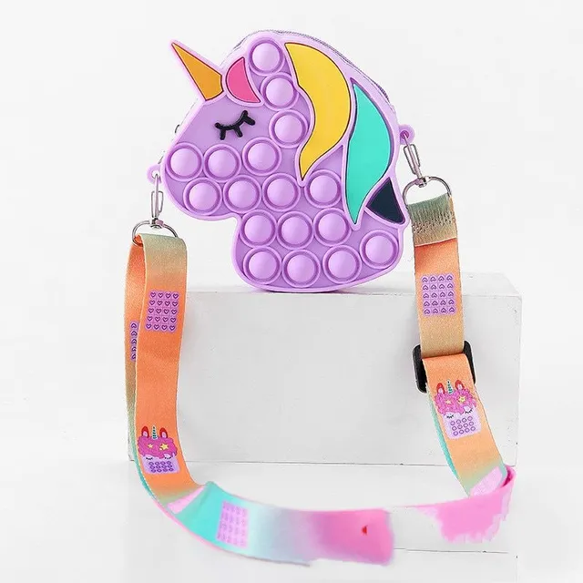 Geantă pop-it cu bule pentru copii - Unicorn