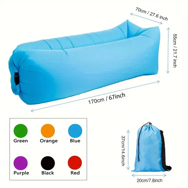 Inflatable waterproof portable deckchair - suitable for garden, beach, camping