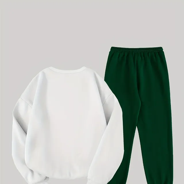 Brooklyn Two-piece kit: Long-sleeved casual sweatshirt and joggers with string, Women's clothing