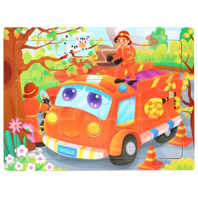 Kids cute wooden puzzle with pets 6