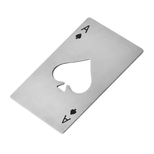 Stylish stainless steel bottle opener with poker card