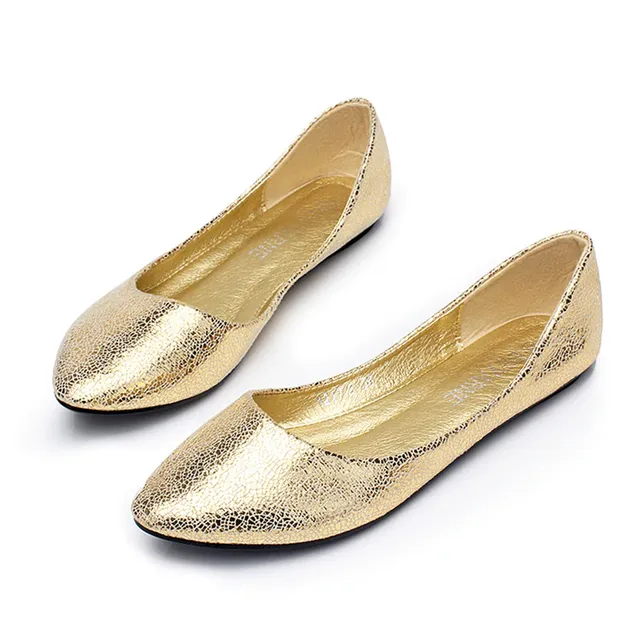 Women's gold ballerinas