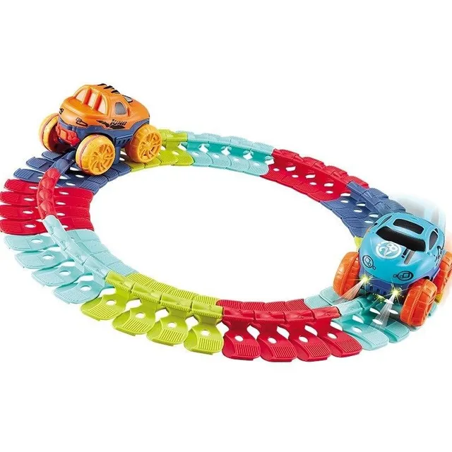 Automatic racing LED cars with track 46 pcs