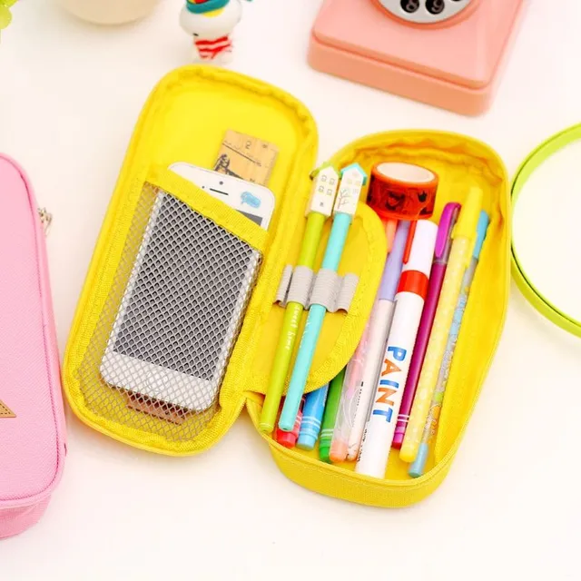 Children's stylish one-colour school pencil case - various colours