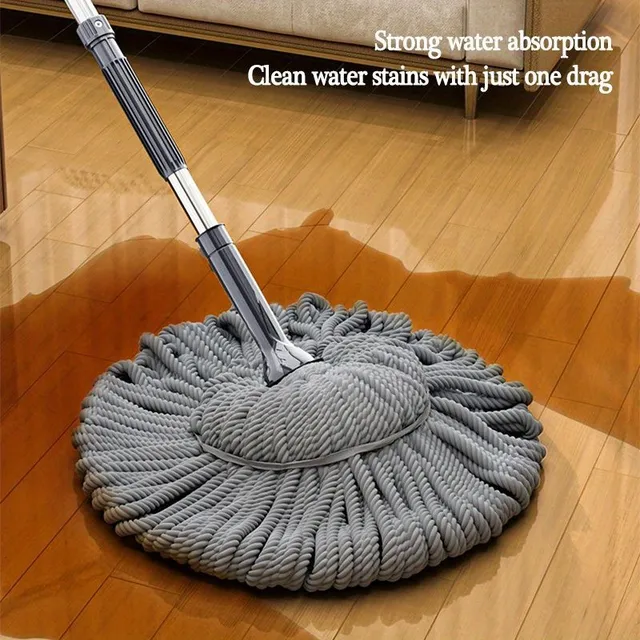 Mop without using hands with rotary pusher - Practical mop on floors for easy and quick cleaning